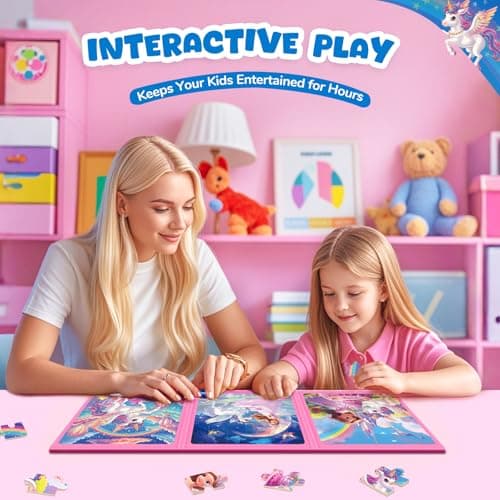 Puzzle MagnéTique Licorne pour Enfants,36 Puzzles De Voyage pour Les Enfants De 3 à 8 Ans,Puzzle De Fille pour AméLiorer L'Intelligence,Puzzle pour Tout - Petits,ActivitéS Avion pour Enfants