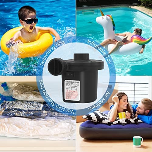 Pompe à Air Électrique Gonfleur Dégonfleur, Gonfleur 240V/130W,avec 3 Buses Pompe à Pagaies Haute Puissance pour Matelas Pneumatique, Matelas Gonflables, Pataugeoire,Anneau de Natation