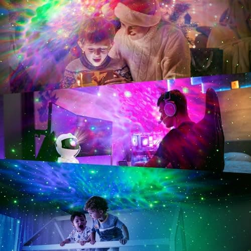 Macchiatto Astronaute Projecteur, Projecteur Ciel Etoile avec 8 Modes Nébuleuse, Galaxy Projecteur Avec Télécommande, Rotation à 360 ° Veilleuse Projecteure pour Enfants et Adultes