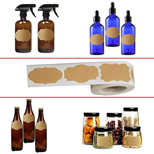 Etiquette Confiture,Kraft Autocollant 600pcs Autocollants Étiquettes,Auto Adhésifs Étiquettes Congélateur Vierges,Papier Kraft Forme Etiquette Cadeau Noel Autocollante