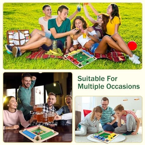 SCBOY Shut The Box Jeux en Bois Jeu de dés Adéquation 2-4 Personnes Jeux de société en Bois Fête de Famille Jeu de Table pour Enfants et Adultes
