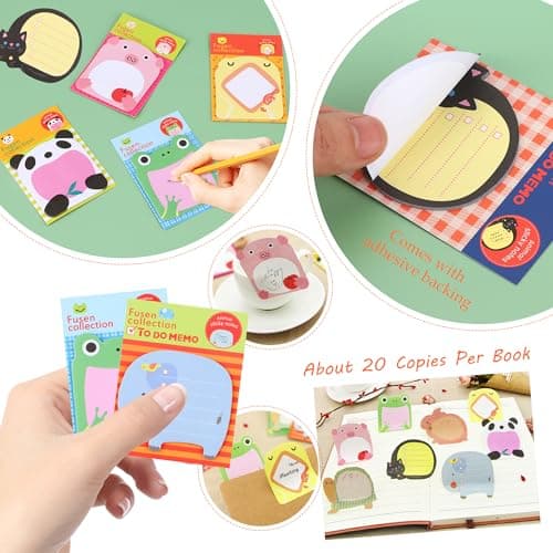 48 Blocs Feuilles Notes Autocollantes Animaux,960 Feuilles Petits Animaux Notes Autocollantes Feuilles Notes Autocollantes Adhésives Mignonnes pour Etudes Maison Bureau Cadeaux pour Enfants