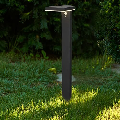 MaxxGarden Éclairage de chemin - Avec Détecteur de Mouvement - éclairage de pelouse extérieur - Lampes solaires d'extérieur à énergie solaire - 80 cm