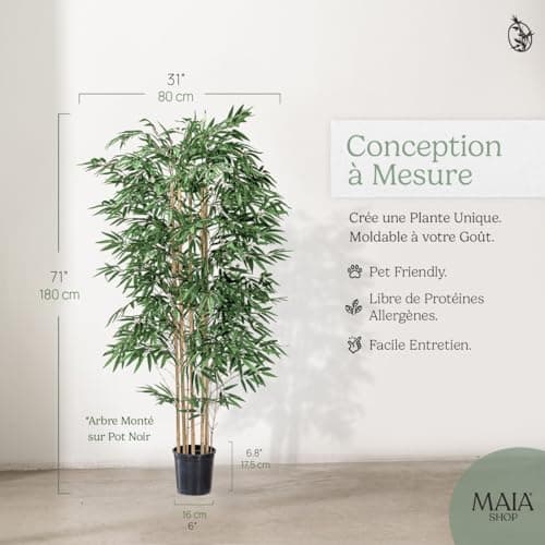 Maia Shop | Bambou Artificiel | Plantes Artificielles Interieur | Plante Artificielle | Mesures: 180 x 80 cm | Plante Artificielle Grande | Arbre Artificiel | Décoration