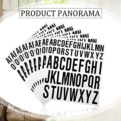 WeddHuis 8 Lettres Adhésives Vinyle Imperméable en Noir, 2,5cm 5cm, Autocollants Scrapbooking pour Boîtes Aux Lettres et Artisanat