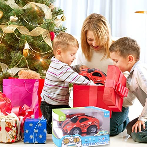 FORMIZON Voiture Telecommandée pour Enfant, Cartoon Voiture Radiocommandee, Mini Voiture télécommandée de Course, Cadeaux d'anniversaire de Noël pour Enfants 2 3 4+ Ans (Rouge)
