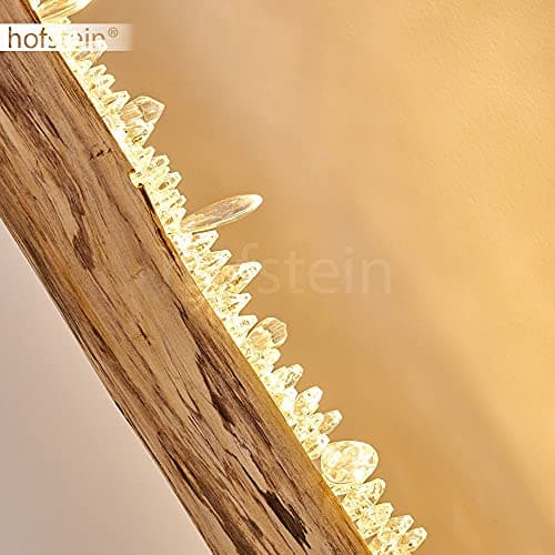 Lampadaire LED Bansberia en bois, métal et cristaux plastiques créant un effet scintillant, élégant luminaire à intensité variable idéal dans un salon moderne, 15 Watt, max. 980 Lumen, 3000 Kelvin
