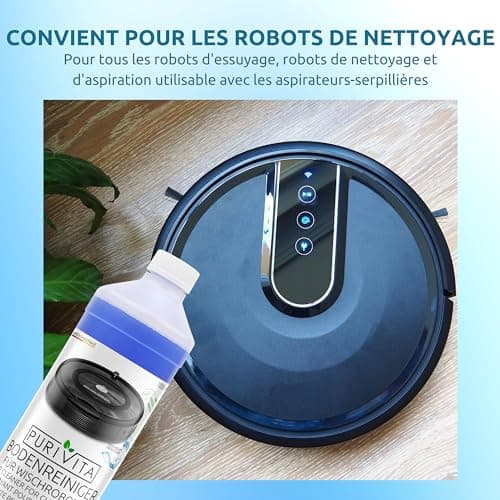 PURIVITA - Produit Nettoyant Sol pour robots laveur de sol - Concentré de détergent pour tous les robots lavants, y compris le Produit Aspirateur Laveur - Floor Cleaner d’1000 ml