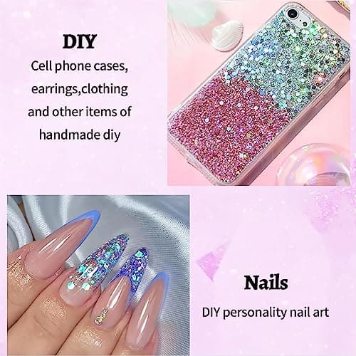 Gel Paillettes Corps, MKNZOME 8 pièces Paillette Visage Festival Maquillage Paillette Visage Gel Paillette Cheveux Glitter Makeup Colle gel Scintillant à Paillettes Longue Durée pour Fête Noël Pâques