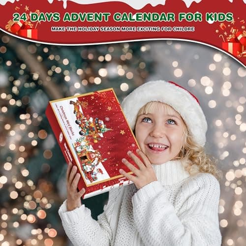 cadeau de Noël Calendrier de l'Avent de Noël pour enfants 2024 - Blocs de construction Cadeaux de vacances pour enfants Ados Coffret cadeau 24 pour filles garçons 12 en 1