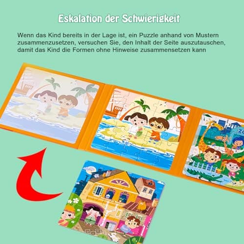 shineFinder Jeu magnétique Puzzle - Jeux de Voyage Enfants à partir de 3 4 5 Ans - pour occuper Les Enfants en Avion/Voiture (Niveau 1 | Animaux, 1pcs)