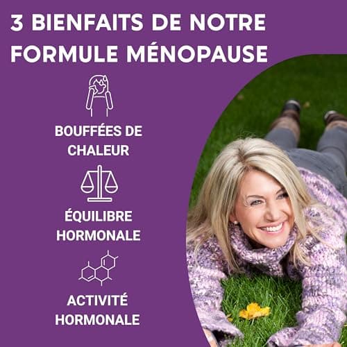FORMULE MÉNOPAUSE | Bouffées de Chaleur, Fatigue et Équilibre émotionnel | Pollen, Shatavari, Pissenlit, Safran et Vitamine B6 | 60 Gélules | Fabriqué en France
