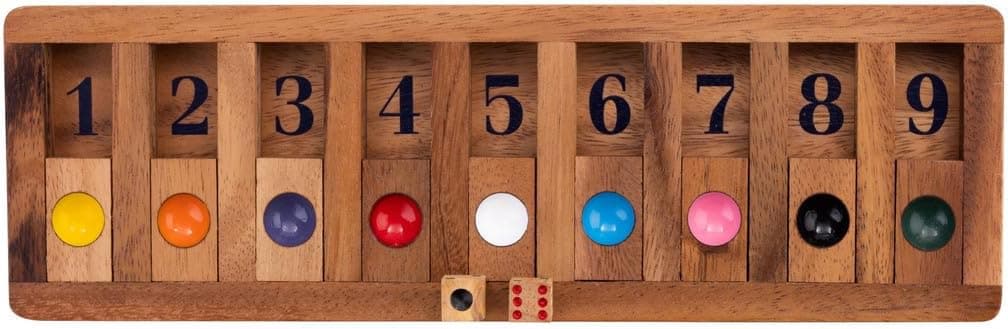 Shut The Box En Bois - Version Shut The Number, Jeu De Calcul, Des 6 Ans | Jeu Fermer La Boite Pour 2 Joueurs Et Plus - Taquets Coulissants, Calcul Mental, Strategie Et Parties En Famille