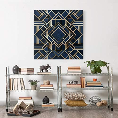 Bilderwelten Tableau Impression sur Toile Art Deco Gold Image, Peinture Murale 40 x 40cm