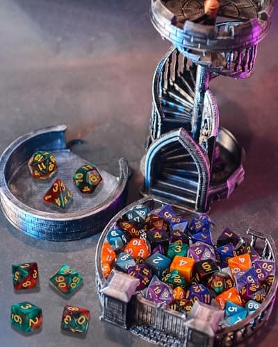 TIDEVAN Dés Polyédriques,42 Pièces Polyédrique Jeu de Dice Réutilisable Jeux de Table dés,avec 6 Petits Sacs à Dés Velours Gratuit Les Donjons Dragons DND RPG Jeux de Table MTG Dés D4 D8 D10 D12 D20