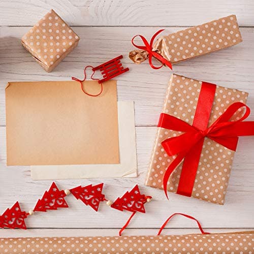 FEPITO Ruban de Satin Rouge Ruban d'emballage de Noël 6mm 10mm 15mm Rubans pour Artisanat Emballage Cadeau Décorations de Noël (23M/Roll x 3Rolls) (Rouge)
