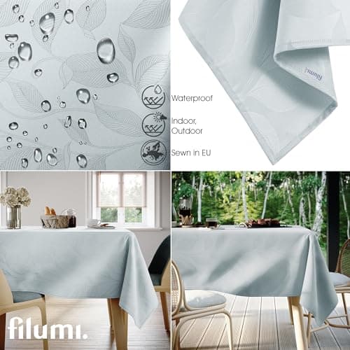 Filumi Nappe Rectangle 140x180 cm argenté Rembourrée extérieur intérieur Motif végétal Amalu