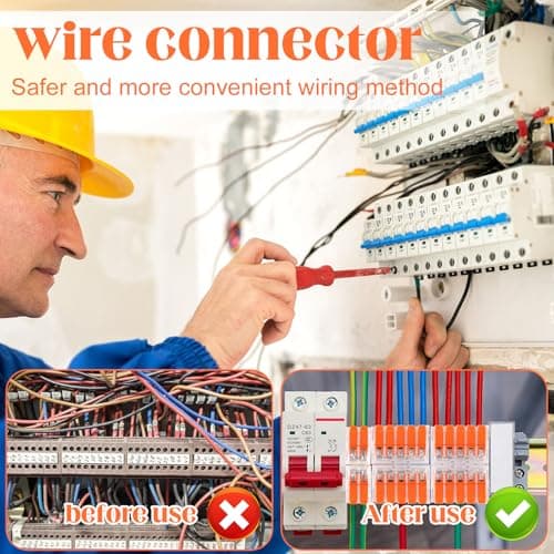 50 Pieces Connecteurs Électriques Rapide avec Levier, Connecteur Electrique, Connecteur d'écrou de Levier, Pour Fil de Câble Peut Être Librement Combiné,PA/PC Ignifuge