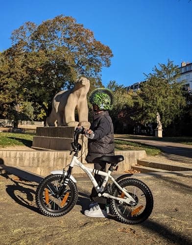 PROMETHEUS BICYCLES Velo Enfant 4 Ans - vélo Fille 14 Pouces a Roulette pour 3 a 5 Ans - Petite Princesse en Blanc