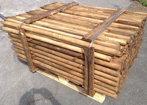 HaGa-Welt.de Piquet, poteau, poteau rond en bois, palissade, poteau de fixation