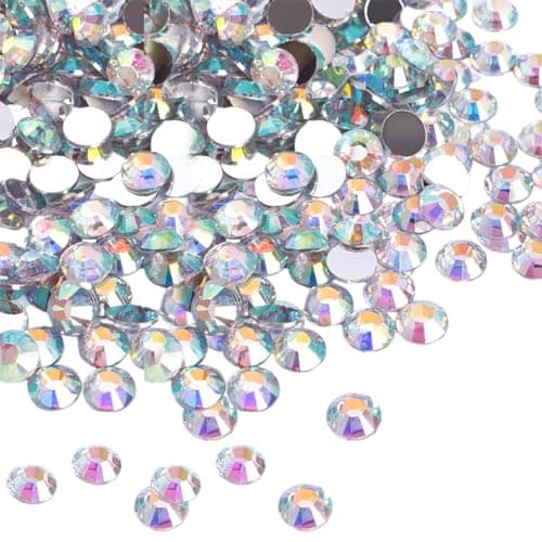 AEIOPRS Cristaux Dos Plat Strass Verre Pierres Scintillantes Art Ongles Pierres précieuses Ronde Diamant Gems