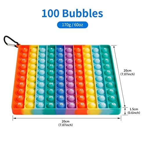 Pop Fidget It Toys 2 in 1 MEINRAUM Poppit Géant Math Multiplication Push Bubble Anti Stress Sensory Jouets en Silicone Arcenciel Educatifs Poppers pour Enfants Adultes