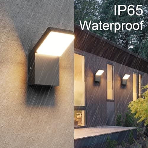 Klighten 24W Applique Murale LED Extérieure Intérieur, Éclairage Mural Imperméable IP54, Lampe Extérieure Aluminium Moderne pour Terrasse Entrée Jardin, 1500 Lumen, Noir, Blanc Chaud 3000K