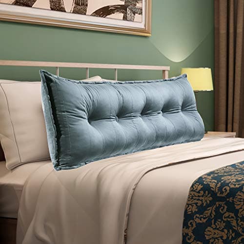 Johnear Coussin de Dossier pour canapé, Cale Dos Plage,Traversin Grand Coussin de Lecture en Velours, Oreiller Triangle Compensé Wedge, Coussin Lombaire, tête de lit, Coussin pour Jambes, Gris 160 cm