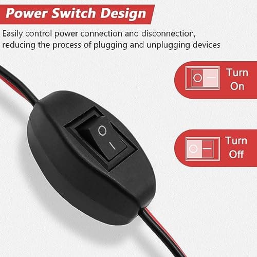 Hoembpn 2M Rallonge Prise Allume-Cigare de Voiture étanche avec ON/OFF Interrupteur et Fusible 15A,12V/24V Adaptateur Allume-Cigare Câble D'extension 17AWG pour Moto,Bateau,Voiture,Camion