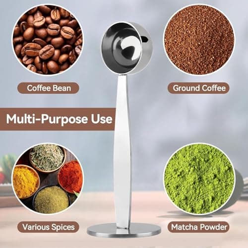 ZPSHYD Doseur à Expresso Polyvalent 2 en 1 en Acier Inoxydable et cuillère à mesurer Le café-Outil Compagnon de broyage et de bourrage du café