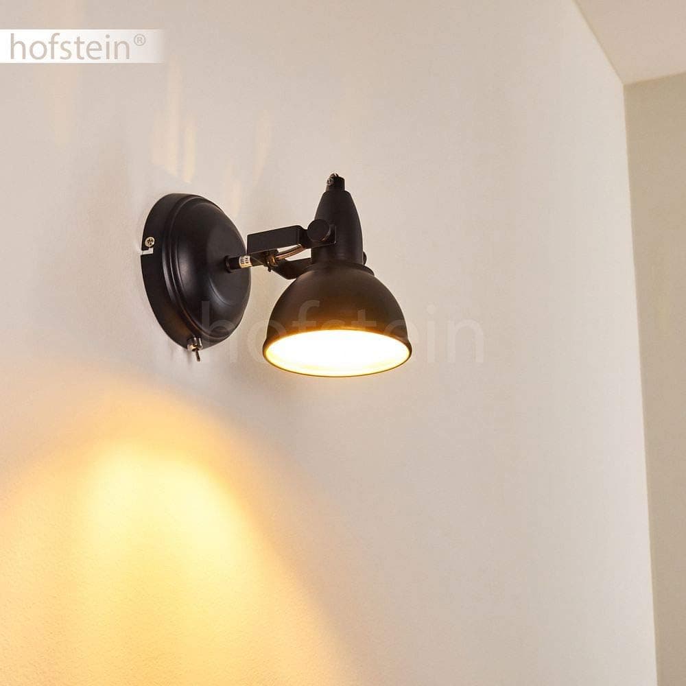 Applique Tina en métal noir et or, spot mural avec interrupteur intégré, pour une ampoule E14, ampoule(s) non incluse(s)