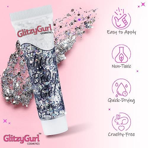 Gel cosmétique à paillettes holographiques pour le visage et le corps (lot de 6)