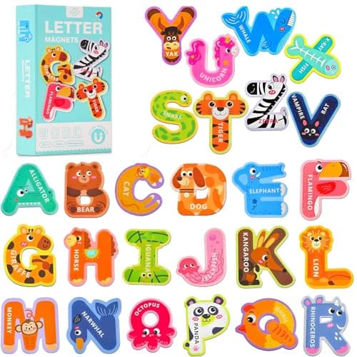 Felly Tableau magnetique Enfant - Jouet éducatif pour Enfants de 3, 4, 5 Ans, réfrigérateur ABC Alphabet Flash Cartes en karton, Jeux Montessori 3 4 5 6 Ans
