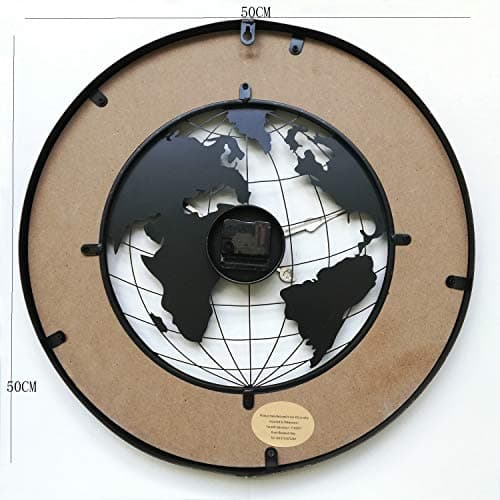 Rebecca Mobili Horloge Murale, Horloge Grande Ronde, Marron Noir, Design Rétro, pour Salon Cuisine - Diamètre de 50 cm x L 4,5 cm - Art. RE6378