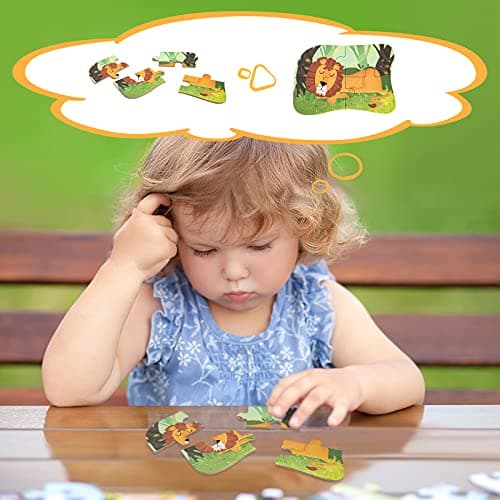 BBLIKE Puzzle Enfant 2 3 4ans, 5 Niveaux de Difficulté Différents Jouet Puzzle pour Enfants, Jouet Puzzle en Carton Éducatif Parfait pour Garçons Filles de 2 Ans +(Éléphant)
