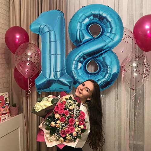 Ballons Chiffre de 18 ans - 101 CM Ballon Anniversaire Décoration d'anniversaire Ballon Helium Anniversaire Ans Deco Anniversaire