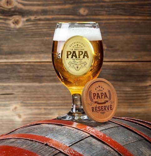 CROWNLY CRYSTAL® Cadeau Papa Verre A Biere Cadeau Personnalisé Annonce Grossesse Papa Cadeau Meilleur Papa Cadeau Anniversaire Homme Cadeau Original Homme Idee Cadeau Papa Verres À Bière