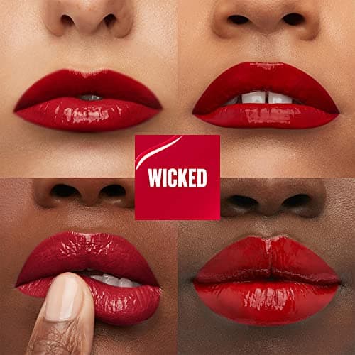 Maybelline New York - Coffret 4 Rouges à Lèvres Liquides - Effet Vinyl Brillant - Longue Tenue - SuperStay Vinyl Ink - Teintes : Red Hot (25), Coy (20), Peachy (15), Wicked (50)