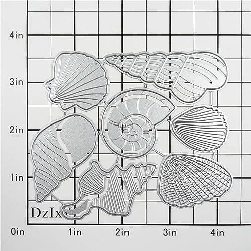 DzIxY Matrices de découpe en métal en forme de coquilles de conque pour la fabrication de cartes, gaufrage, papier, scrapbooking, pochoirs, poches de rangement, fournitures