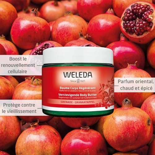 WELEDA - Baume corps régénérant à la Grenade - Améliore l'élasticité - peaux sèches à très sèches - NATRUE* - Vegan** - 150 ml