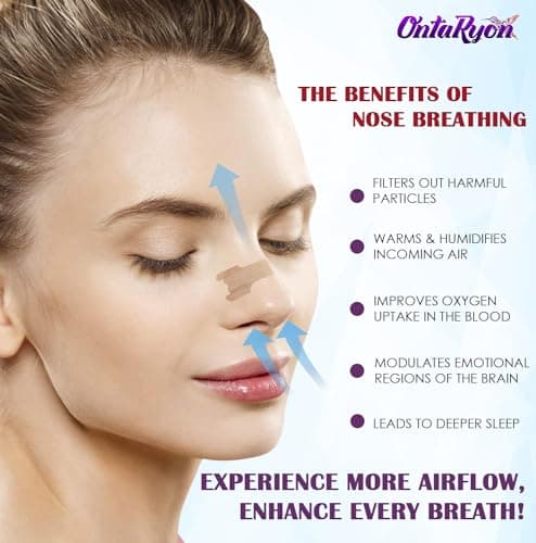 Bandelettes Nasales OntaRyon (x100 grandes) Aide Pour Arrêter Le Ronflement, Aide Anti-Ronflement Pour Respiration Nasale - Dilateur, Patchs Nasaux Pour Un Meilleur Sommeil