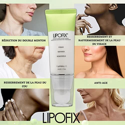 La crème raffermissante intensive pour le cou et le double menton tonifie et raffermit la peau affaissée, anti-vieillissement. LIPOFIX