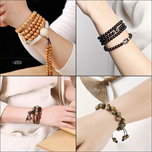 Prometis 200 pièces 8mm perles rondes en bois de santal naturel magnifique artisanat à la main poli perles d'espacement pour Bracelets fabrication de bijoux à bricoler soi-même