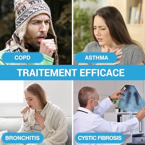 Appareil de Nettoyage du Mucus et d'Expansion Pulmonaire par Tilcare - Pour une Meilleure Forme et un Meilleur Sommeil - Traitement Parfait pour la BPCO, l'Asthme, la Bronchite et la Mucoviscidose