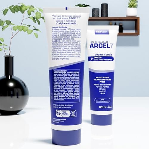 Laboratoire NaturAvignon Argel 7 gel de massage articulations & muscles | Soulage les gênes articulaires | 7 actifs naturels | Effet froid immédiat et durable | massage et relaxation | 120 mL