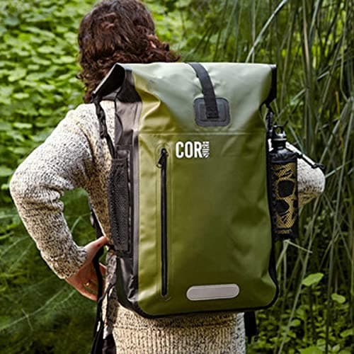 COR Surf Dry Bag Sac Imperméable | Sac à Dos étanche 25 l Avec Protection pour Ordinateur Portable (Vert 25L)