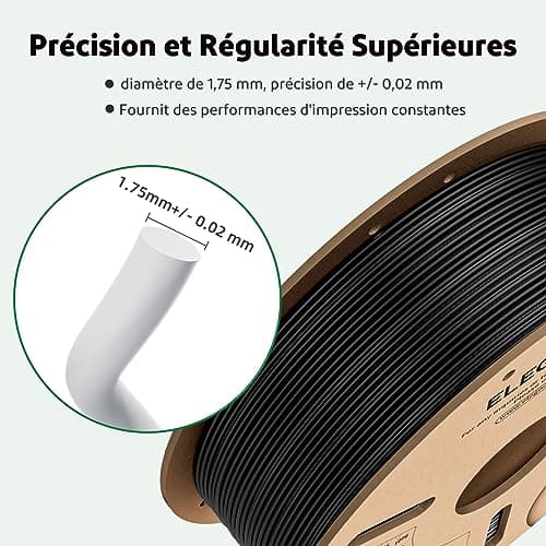 ELEGOO Filament PLA 1.75mm Beige 1KG, Filament pour Imprimante 3D Précision Dimensionnelle +/- 0.02mm Bobine de Carton Filament d'Impression 3D Convient à la plupart des Imprimantes 3D FDM
