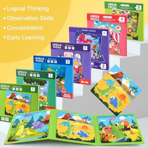 ASTARON Puzzles magnétiques pour Les Tout-Petits, 9-12-16 pièces Puzzles d'apprentissage des Fruits pour Les Voyages en Voiture, Jouets de Voyage, activités en Avion pour Les Enfants