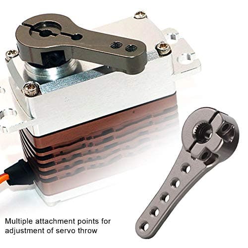 Bras de klaxon de servo de Direction, Alliage d'aluminium Long Bras de klaxon de servo de Direction 25T Compatible avec 1/10 1/8 1/5 RC Car(Titane)