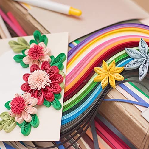 PATIKIL 360 Pcs Bandes de Papier pour Quilling de 3/8" (10 mm) de Largeur, 54 cm de Longueur, pour l'Art du Bricolage, Noël, 36 Couleurs